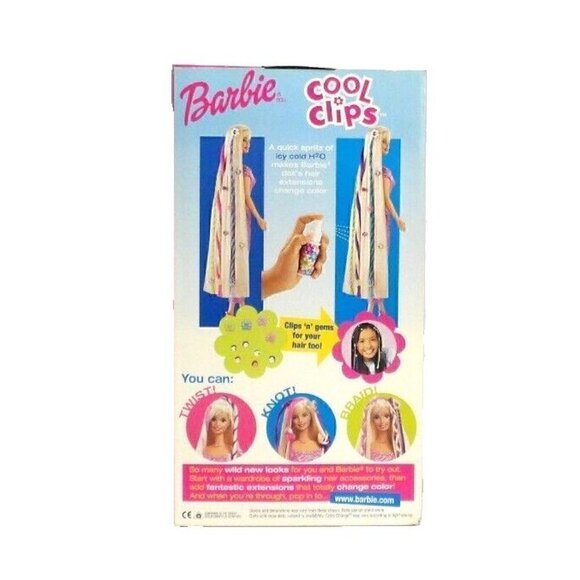 BARBIE Cool Clips MATTEL 1999 NEW, BOX HAS MINOR DMG SPRAY BOTTLE LOOSE INSIDE